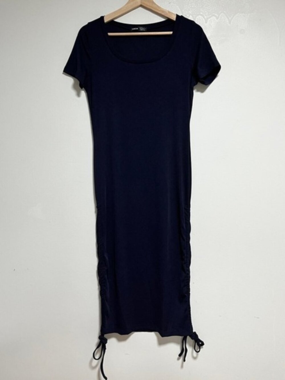 Shein Navy Ruched Midi T-Shirt Dress Size M